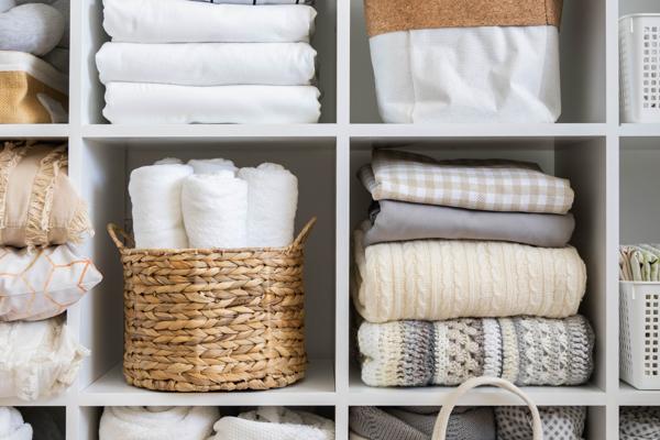 Shelves And Clean Folded Linens
